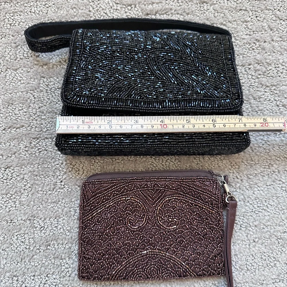 Elegant Beaded Handbag and Wristlet